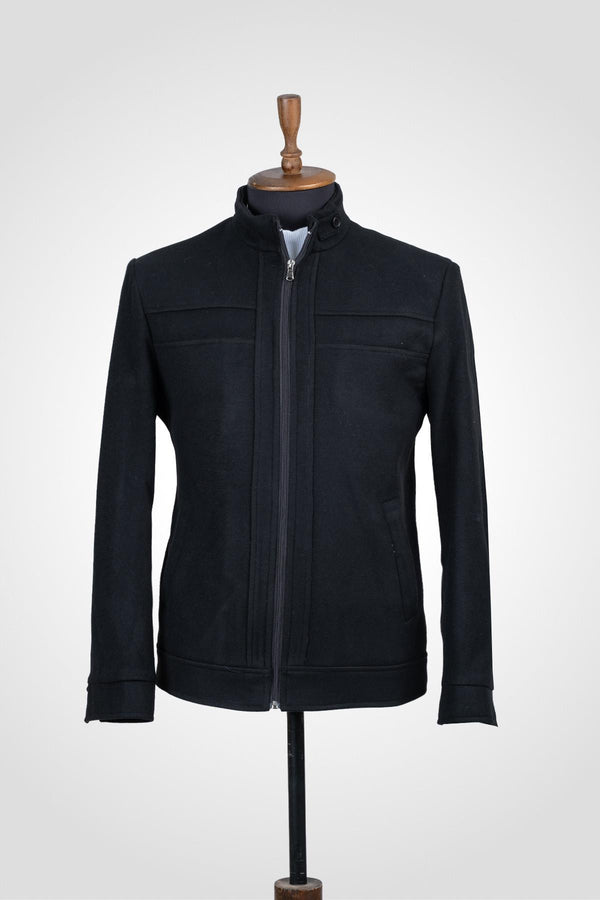 Suitmen Kısa Kaşe Kaban Siyah