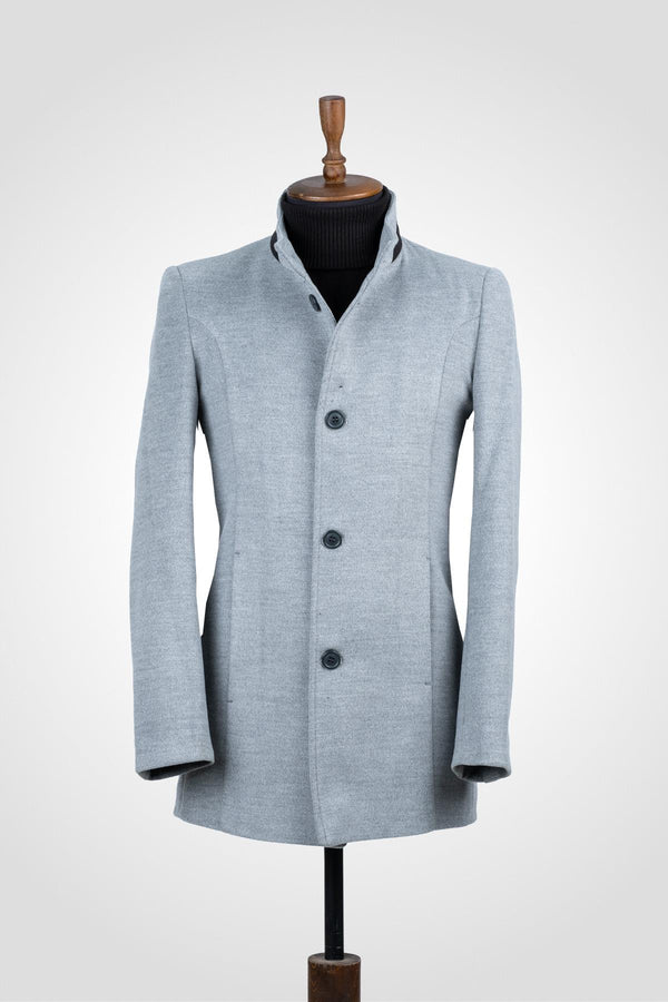Suitmen Hakim Yaka Kaşe Kaban Açık Gri 125021072-031
