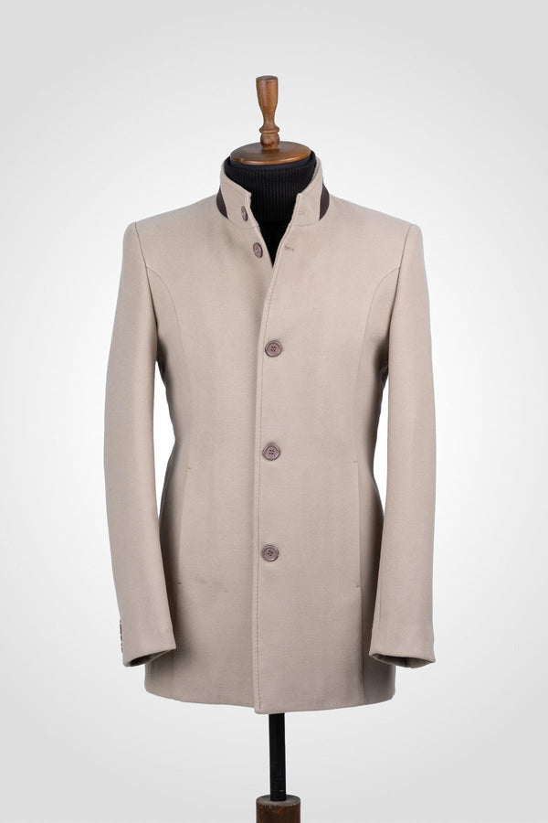 Suitmen Hakim Yaka Kaşe Kaban Bisküvi 125021072-049