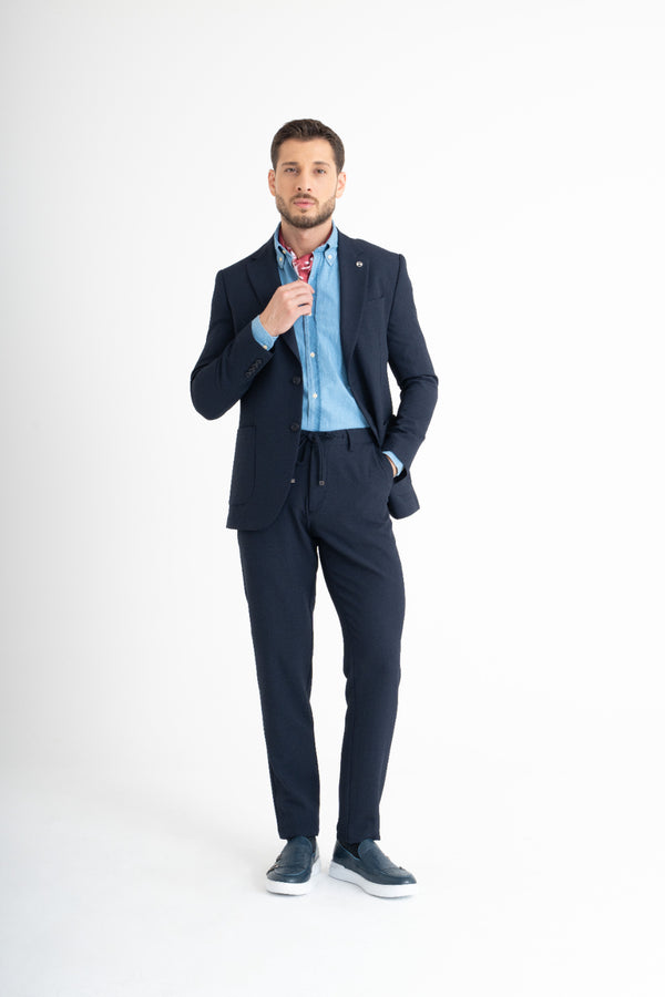 Süper Slim Fit Takım Elbise - Lacivert